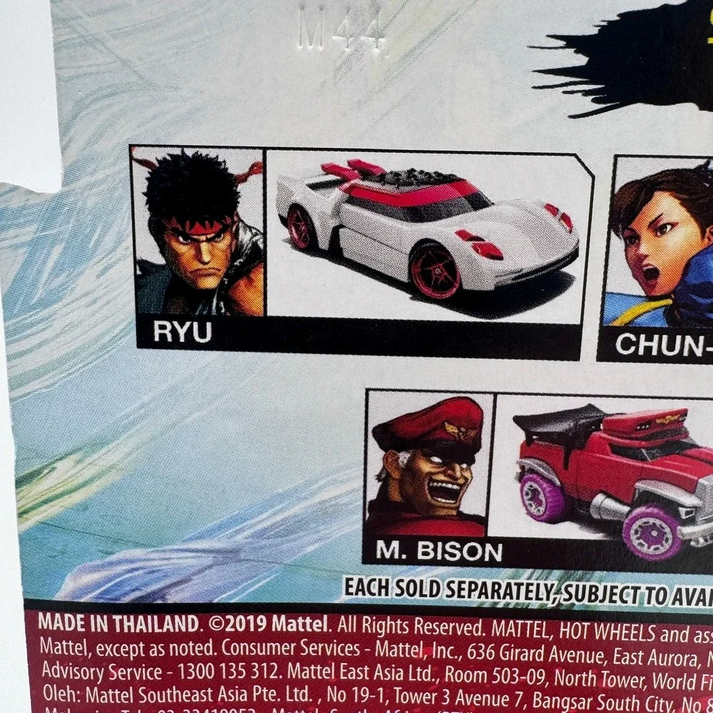Hot Wheels Street Fighter V Ryu Character‎ Car 1/5 White Diecast GJJ30 2019 New